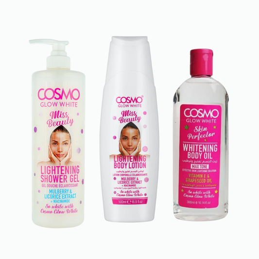 Cosmo Glow White Miss Beauty Shower Gel +Body Lotion+Body oil