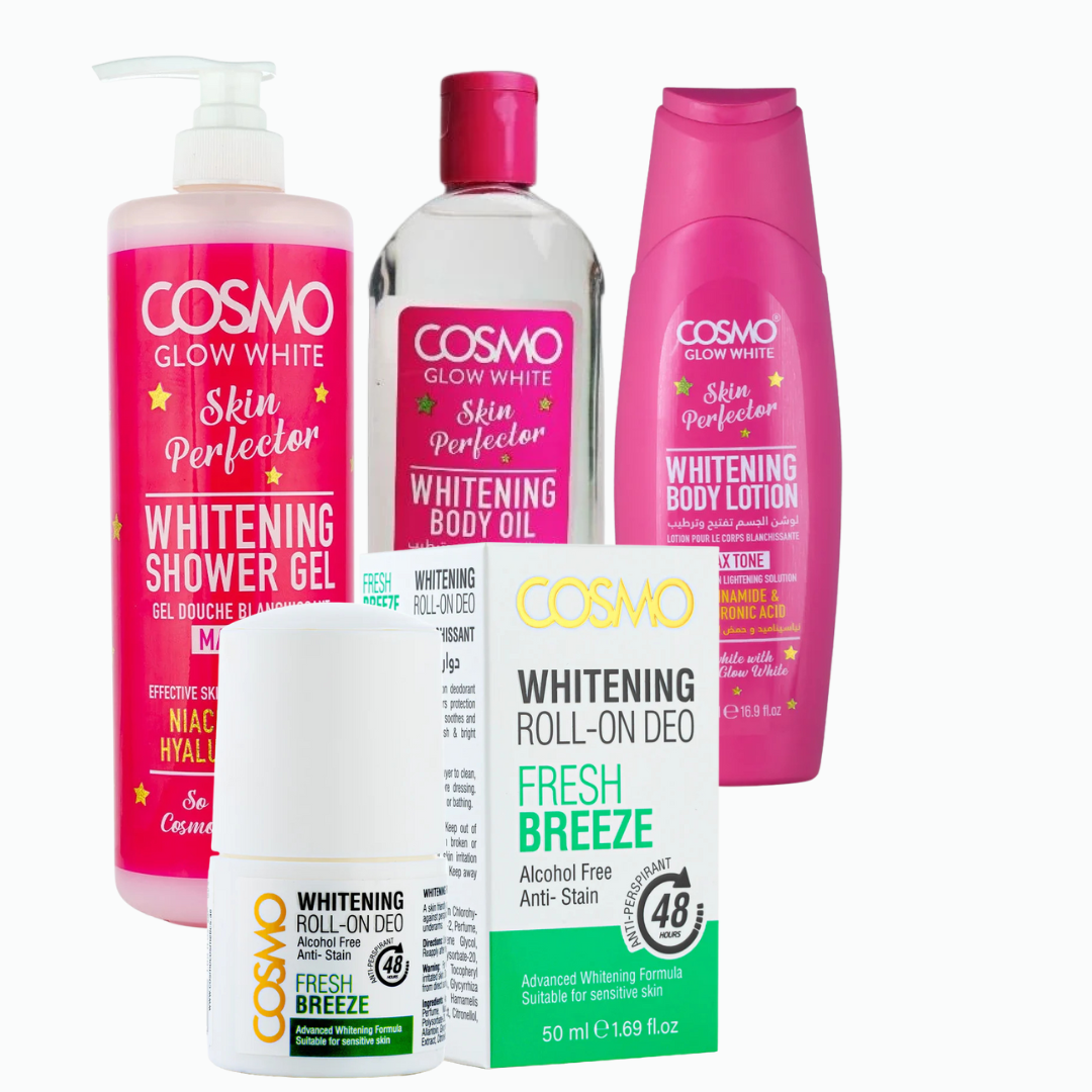 Cosmo Glow White Skin Perfector Set With Fresh Breeze Whitening Roll-On