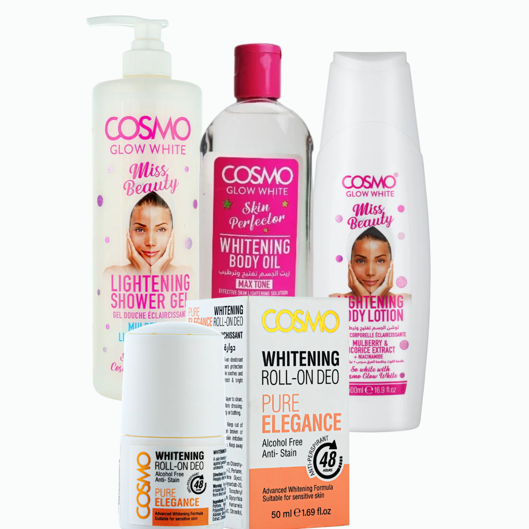 Cosmo Glow White Miss Beauty Set With Cosmo Pure Elegance Whitening Roll -On