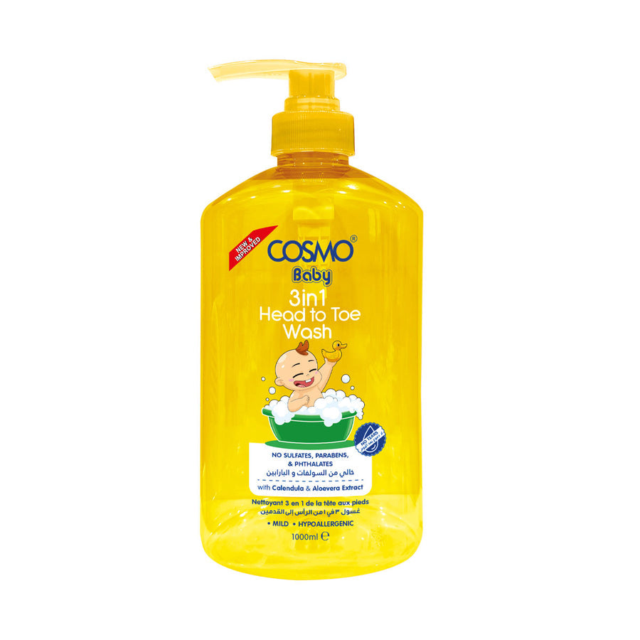 Cosmo Baby 3 in 1 Head To Toe Wash 1000ml