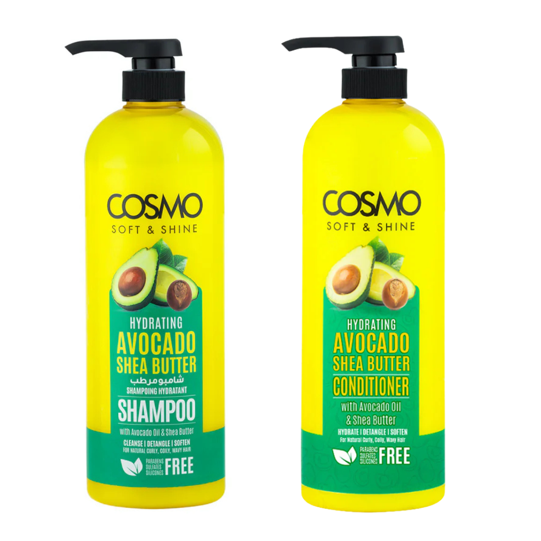 Cosmo Avocado Shea Butter Shampoo + Conditioner 1000ml