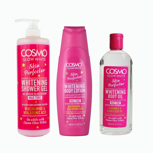 Cosmo Glow White Skin Perfector Shower Gel+Body Lotion+Body Oil