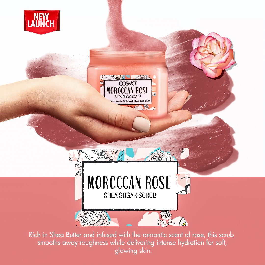 Cosmo Moroccan Rose Shea Sugar Scrub 450ml