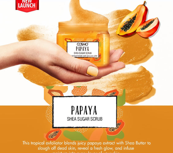Cosmo Papaya Shea Sugar Scrub 450ml