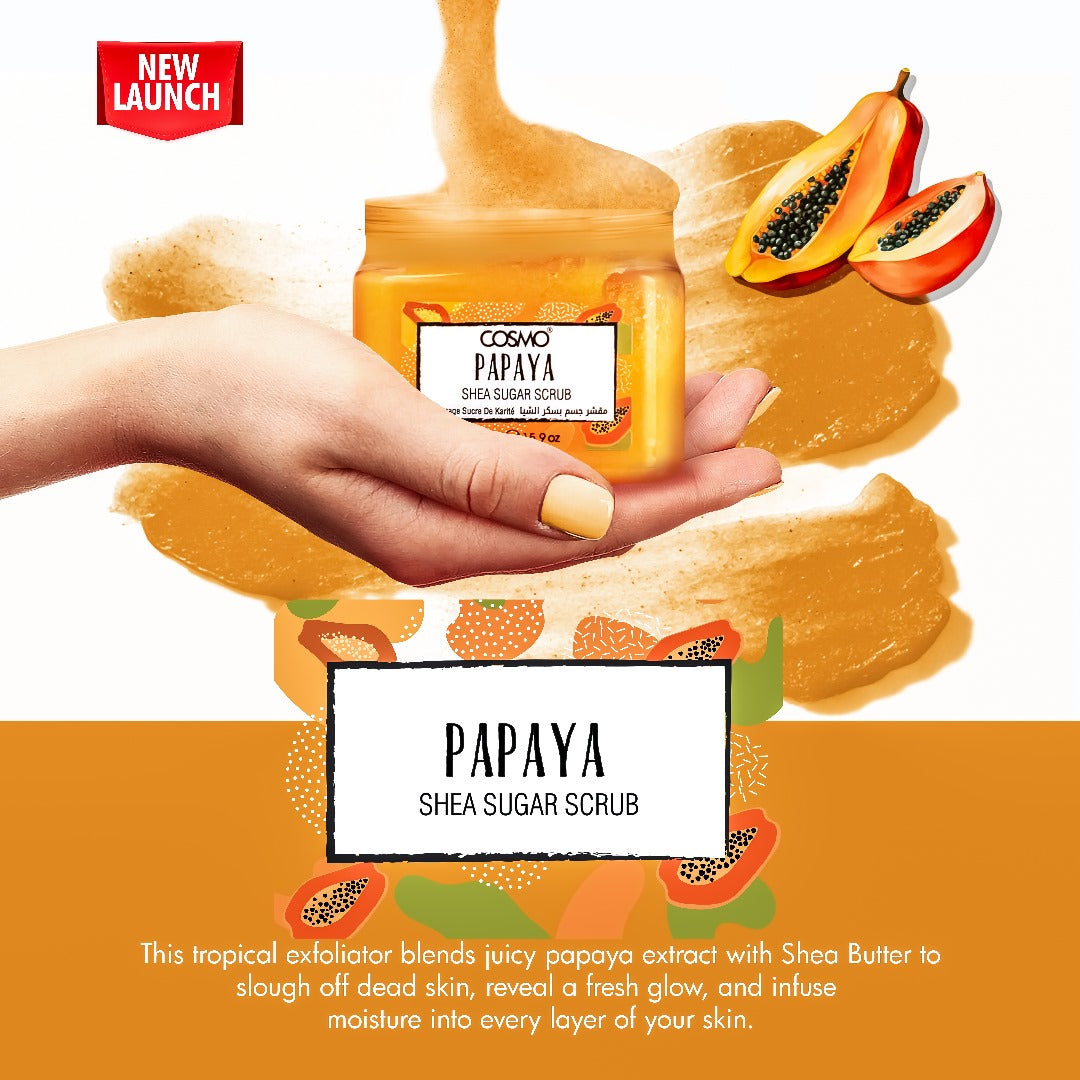 Cosmo Papaya Shea Sugar Scrub 450ml