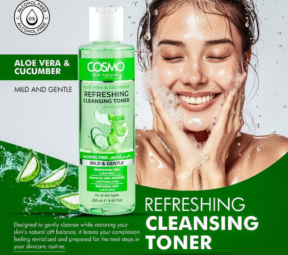 Cosmo Aloe Vera & Cucumber Refreshing Cleansing Toner 250ml