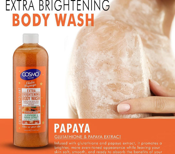 Cosmo Glow White Gluta Papaya Extra Brightening Exfoliating Body Wash