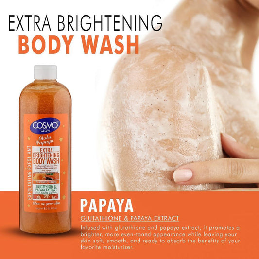 Cosmo Glow White Gluta Papaya Extra Brightening Exfoliating Body Wash